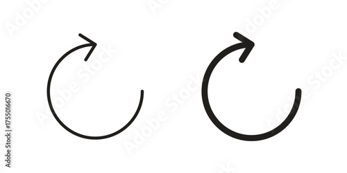 Undo icon in Line and Silhouette Icon Set. Isolated Vector Illustration.