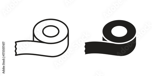Tape icon in Line and Silhouette Icon Set. Isolated Vector Illustration.