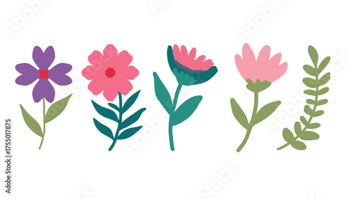 Colorful set of flowers. Abstract origami flowers design. Style for banners,icon, sticker, wallpaper, posters, websites, online shopping.Vector illustration design and creative idea,eps 10.