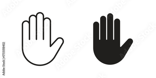 Stop icon in Line and Silhouette Icon Set. Isolated Vector Illustration.