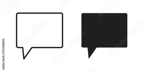 Speech bubble icon in Line and Silhouette Icon Set. Isolated Vector Illustration.