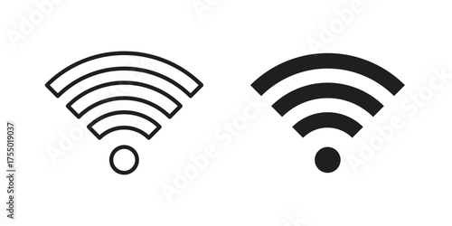 Signal icon in Line and Silhouette Icon Set. Isolated Vector Illustration.