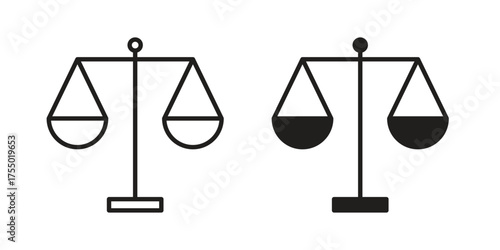 Scale icon in Line and Silhouette Icon Set. Isolated Vector Illustration.