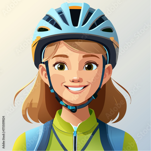 Teenager mit Fahrradhelm