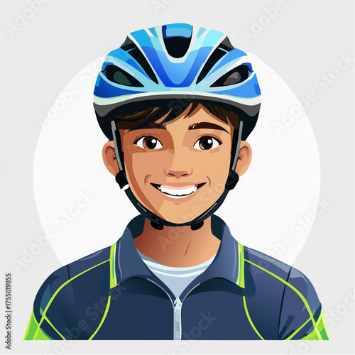 Teenager mit Fahrradhelm