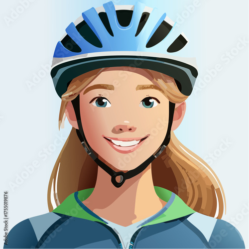 Teenager mit Fahrradhelm