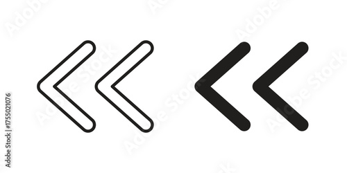 Previous arrow icon in Line and Silhouette Icon Set. Isolated Vector Illustration.