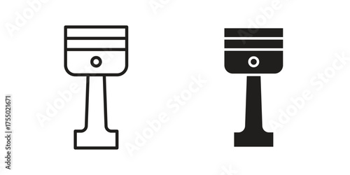 Piston icon in Line and Silhouette Icon Set. Isolated Vector Illustration.