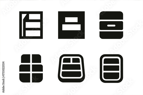 Home Organization Logos. Home Organization Tips. Set Logo of Home Organization Tips: drawer organizer. harmonious logo variations of the same emblematic