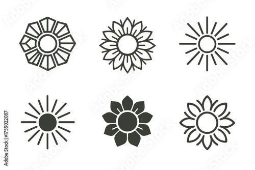 Holistic Health Logos. Alternative medicine and holistic health. Set Logo of Alternative medicine and holistic health: chakra wheel with radiating segments.
