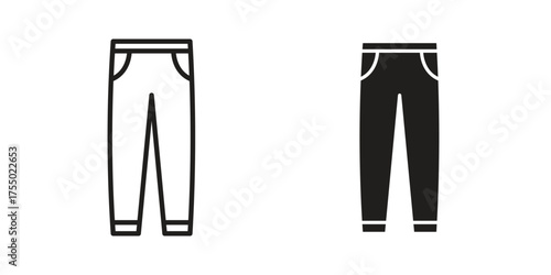 Pants icon in Line and Silhouette Icon Set. Isolated Vector Illustration.