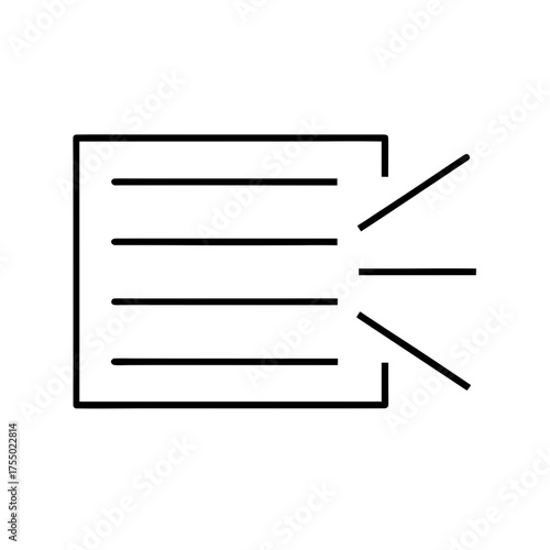 Document with lines and emanating signals on transparent background