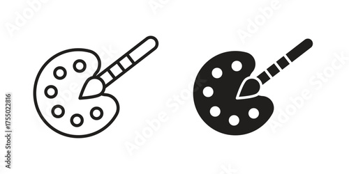 Paint icon in Line and Silhouette Icon Set. Isolated Vector Illustration.