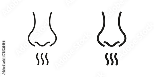 Nose icon in Line and Silhouette Icon Set. Isolated Vector Illustration.
