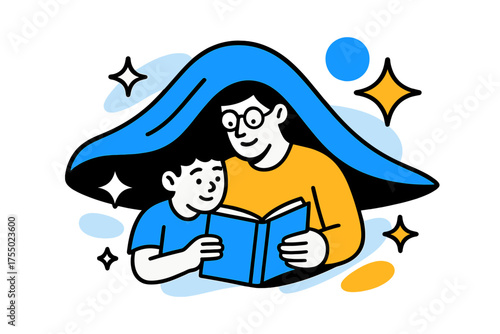Floating Blanket Storytime. Dance Fitness. Set Logo of Dance Fitness: person with arms raised in dance motion. harmonious logo variations of the same