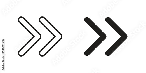 Next arrow icon in Line and Silhouette Icon Set. Isolated Vector Illustration.
