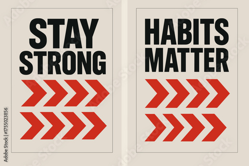 Brutalist Motivational Banners. Resilience. Two vertical A6 banners with safe margins, centered composition, no elements touching edges, brutalist style, black