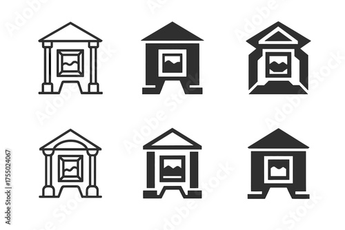 Gallery Logo Variations. Art and cultural exhibits in local galleries and museums. Set Logo of Art and cultural exhibits in local galleries and museums: