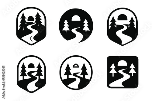 Pathway to Renewal. Facing Challenges of Starting Over After a Setback. Set Logo of Facing Challenges of Starting Over After a Setback: path through forest.