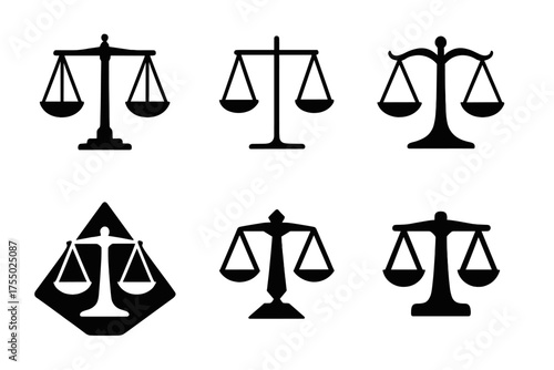 Scales of Justice Logos. Legal teams working on class action suits or civil litigation. Set Logo of Legal teams working on class action suits or