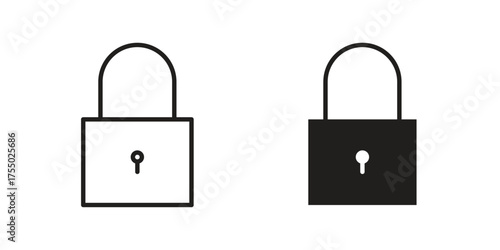 Lock icon in Line and Silhouette Icon Set. Isolated Vector Illustration.