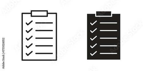 List icon in Line and Silhouette Icon Set. Isolated Vector Illustration.