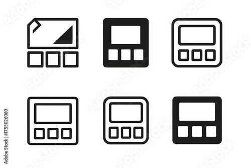 Versatile Logo Designs. Content creation. Set Logo of Content creation: storyboard and frames. harmonious logo variations of the same emblematic concept, each