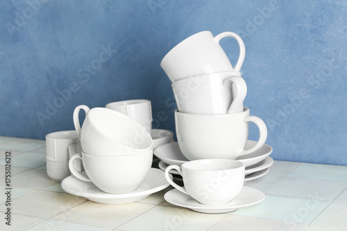 Clean white ceramic coffee ...