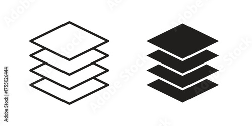 Layers icon in Line and Silhouette Icon Set. Isolated Vector Illustration.