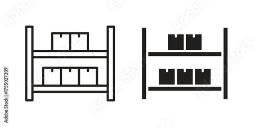 Inventory icon in Line and Silhouette Icon Set. Isolated Vector Illustration.