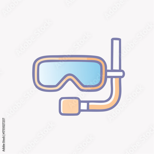 A colorful illustration of a snorkel and diving mask, perfect for underwater exploration.