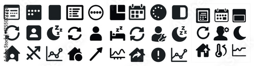 Calendar and time icons set – solid, filled, schedule and clock symbols