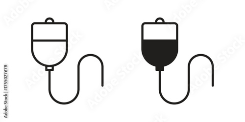 IV bag icon in Line and Silhouette Icon Set. Isolated Vector Illustration.