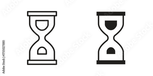 Hourglass icon in Line and Silhouette Icon Set. Isolated Vector Illustration.