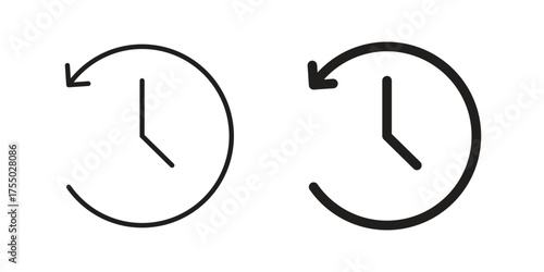 History icon in Line and Silhouette Icon Set. Isolated Vector Illustration.