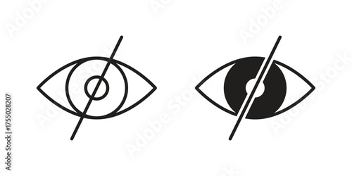 Hide icon in Line and Silhouette Icon Set. Isolated Vector Illustration.