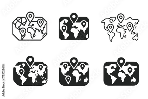 Diverse Conference Logos. A professional conducting a video conference with international clients. Set Logo of A professional conducting a video conference