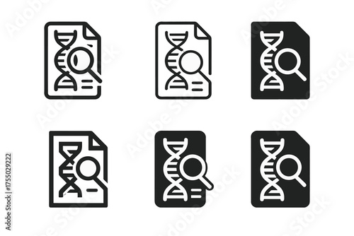 Biohacking Logo Variations. Biohacking and improving human performance. Set Logo of Biohacking and improving human performance: personalized genome report