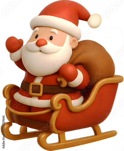santa claus with his sleigh ornament