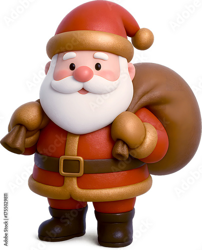 santa claus with a christmas gift bag ornament