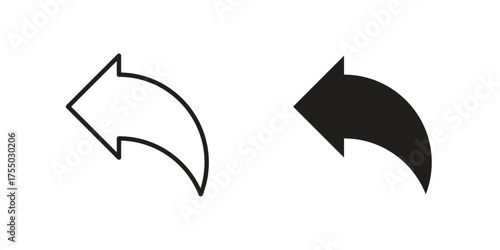 Forward icon in Line and Silhouette Icon Set. Isolated Vector Illustration.