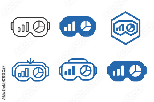 Diverse AR Logo Grid. Taking travel photos. Set Logo of Taking travel photos: suitcase plastered with travel stickers and a camera. harmonious logo variations