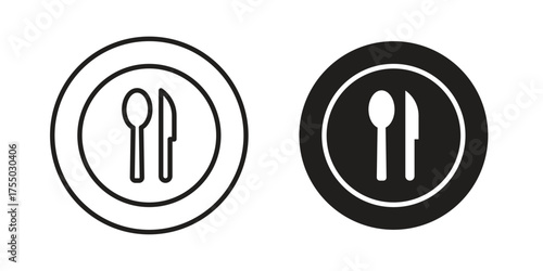 Food icon in Line and Silhouette Icon Set. Isolated Vector Illustration.