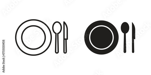 Food icon in Line and Silhouette Icon Set. Isolated Vector Illustration.