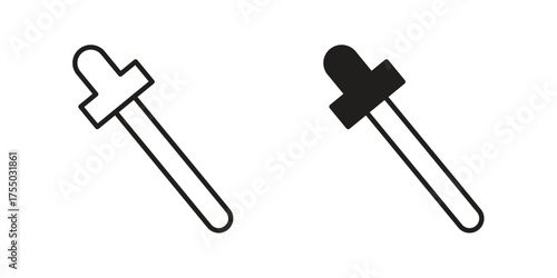 Eye dropper icon in Line and Silhouette Icon Set. Isolated Vector Illustration.