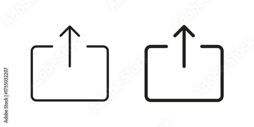 Export icon in Line and Silhouette Icon Set. Isolated Vector Illustration.