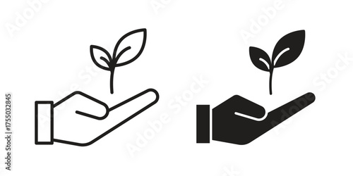 Environment icon in Line and Silhouette Icon Set. Isolated Vector Illustration.