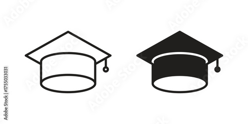 Education icon in Line and Silhouette Icon Set. Isolated Vector Illustration.