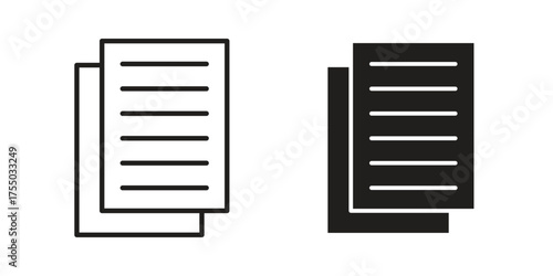 Duplicate icon in Line and Silhouette Icon Set. Isolated Vector Illustration.