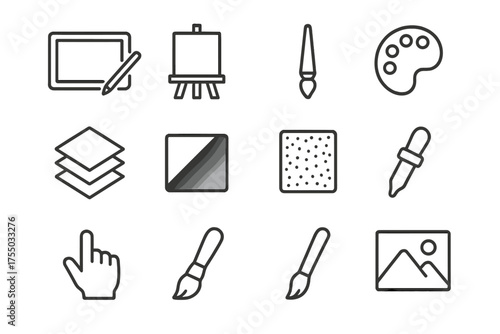 Digital Art Tools Icons. Cursed Home ? Decorative Display Lettering, playful patterned letters with dots and stripes, curved word shape, framed by cobwebs,